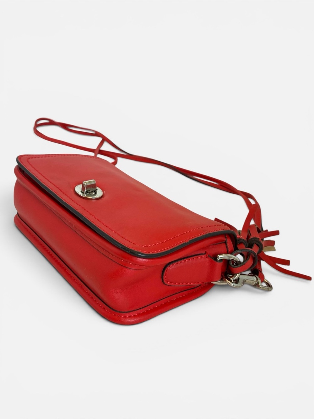 Coach Red Leather Crossbody with Tassel Charm - Picture 7 of 10